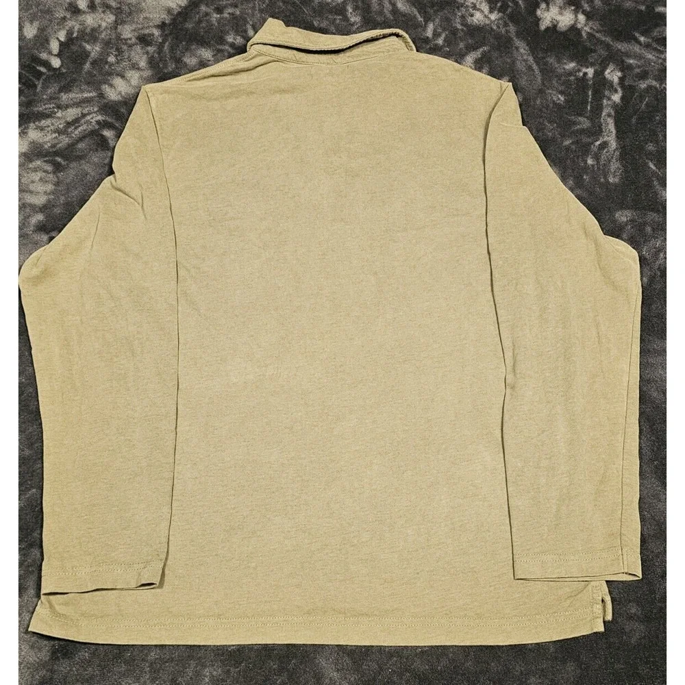 Banana Republic Shirt Mens XL Green Long Sleeve Henley Pocket